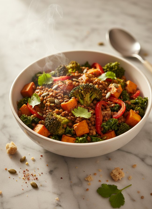 Savory Lentil Veggie Bowl
