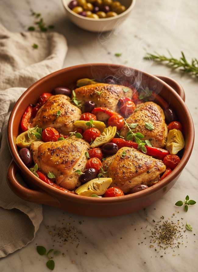 Savory Mediterranean Chicken Bake