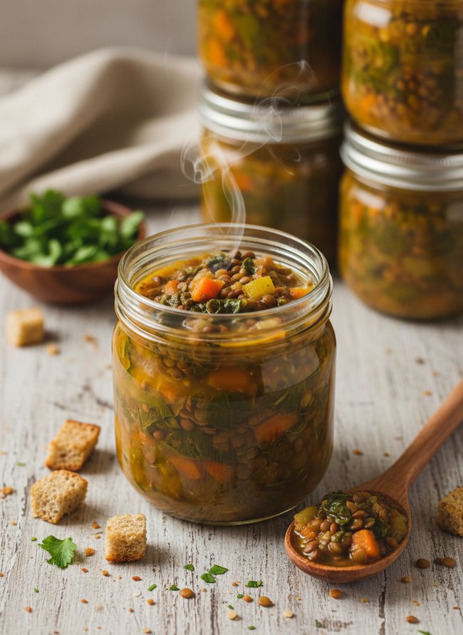 Lentil Spinach Soup Jar