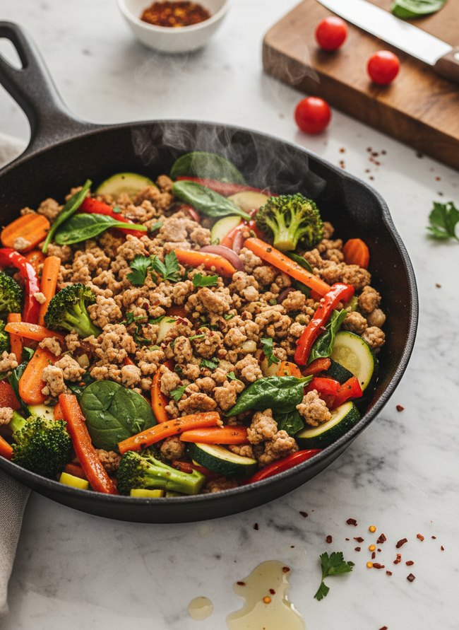 Lean Turkey Veggie Skillet