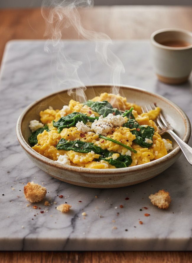 Spinach Feta Scramble