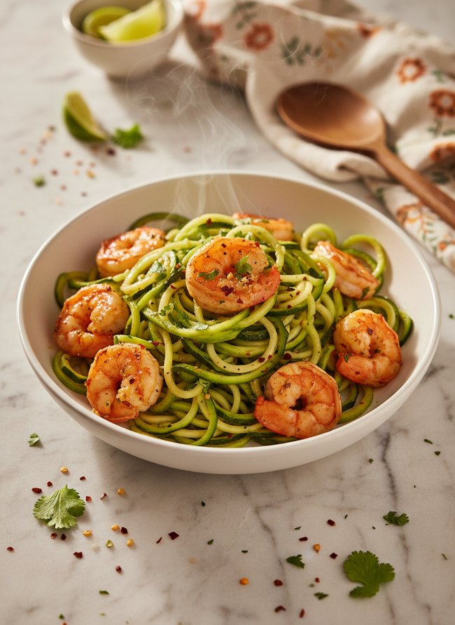 Spicy Shrimp Zucchini Noodles