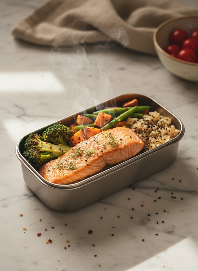 Salmon Veggie Bento Box
