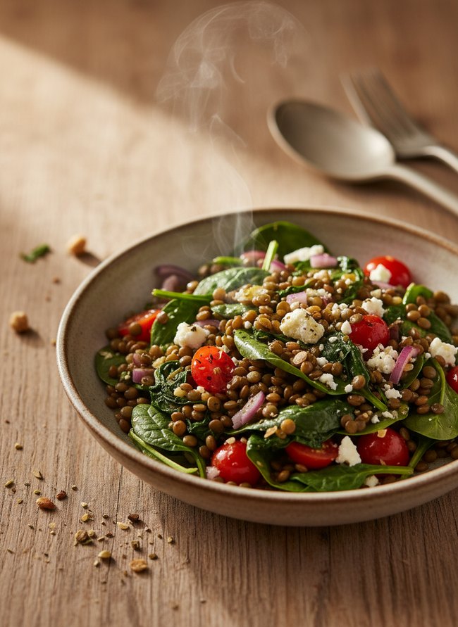 Lentil Spinach Salad Medley