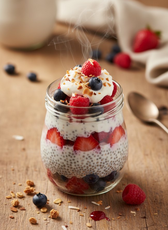 Coconut Cream Berry Parfait