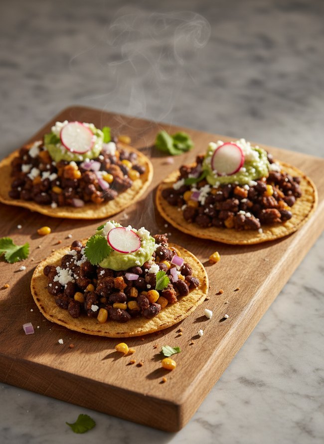 Quick Black Bean Tostadas