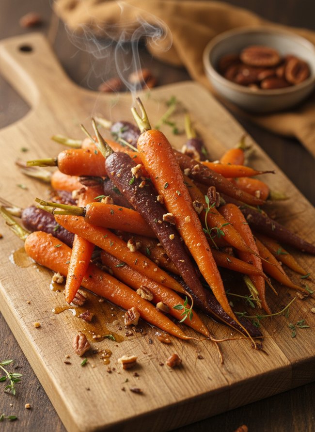 Maple Pecan Roasted Carrots