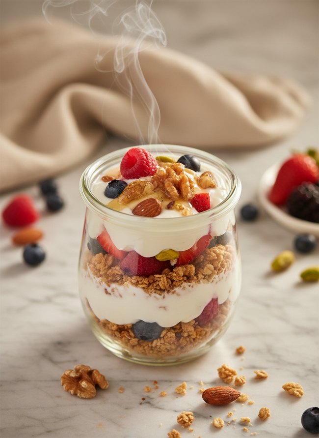 Greek Yogurt Nut Parfait