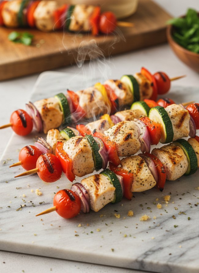 Grilled Chicken Veggie Skewers