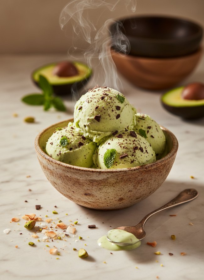 Mint Chip Avocado Ice Cream