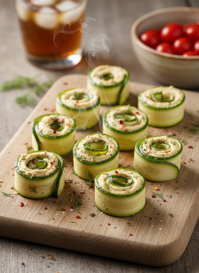 Zucchini Hummus Pinwheels