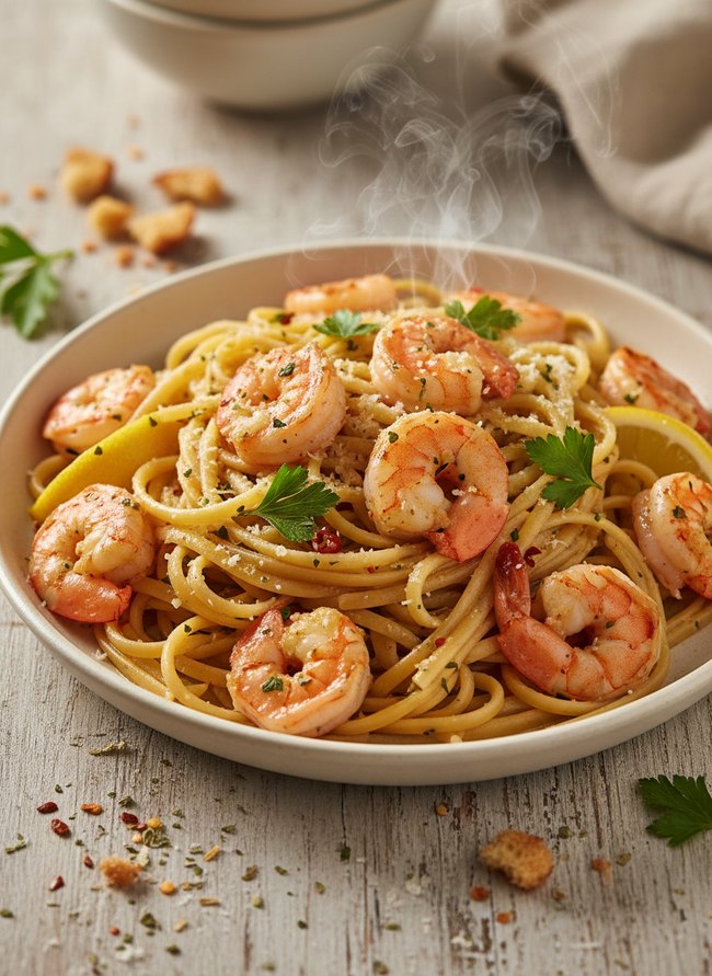 Zesty Shrimp Scampi Linguine