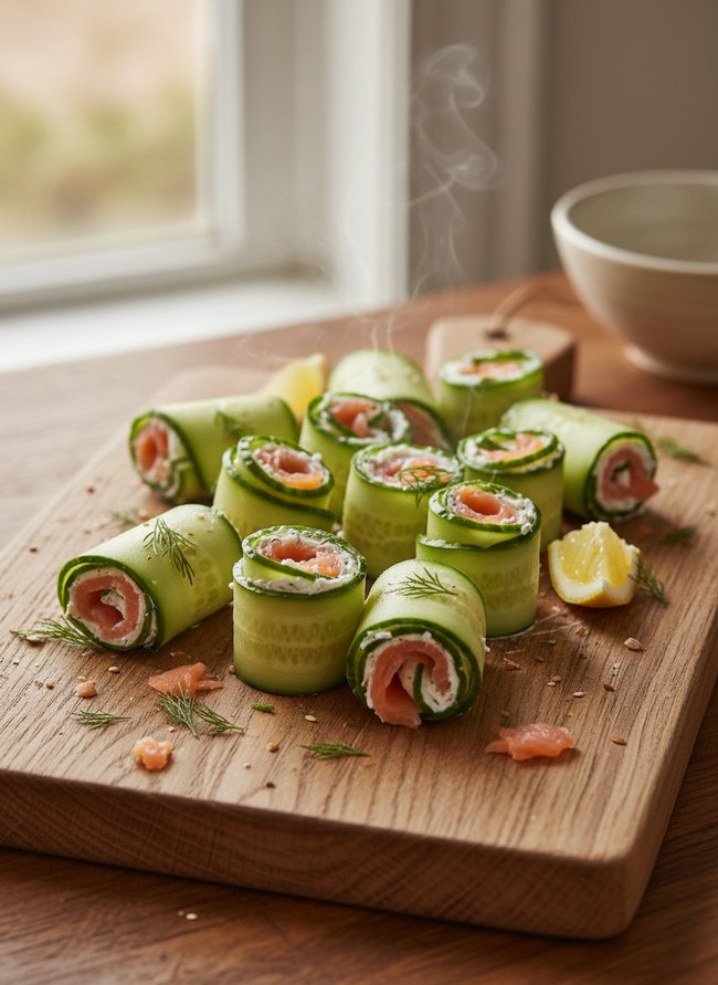 Smoked Salmon Cucumber Rolls