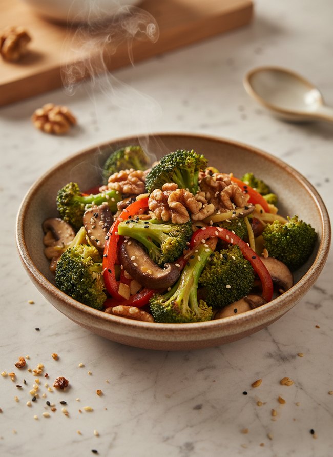 Broccoli Walnut Stir-fry