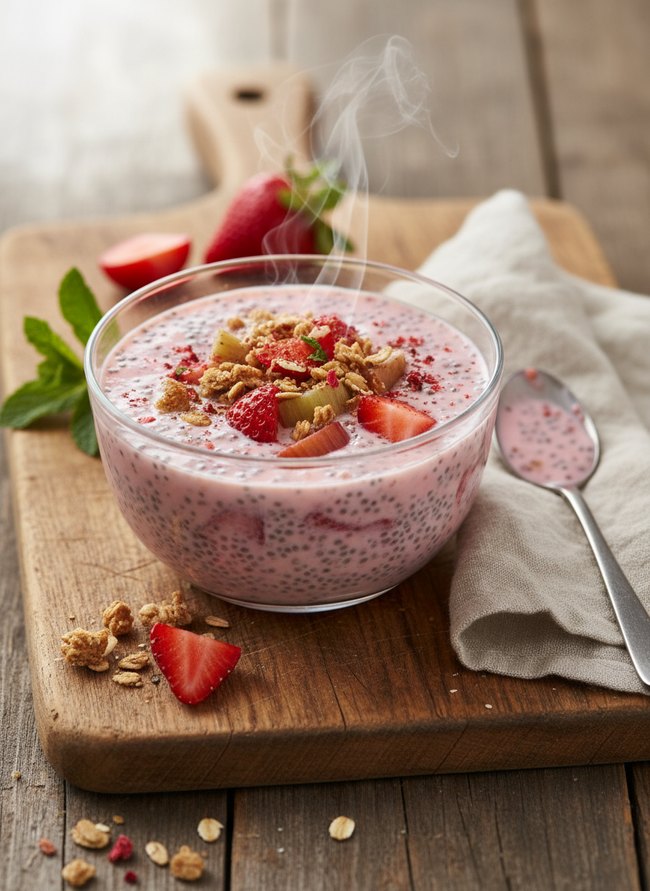 Strawberry Rhubarb Chia Pudding