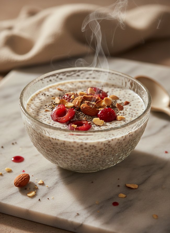 Cherry Almond Chia Pudding