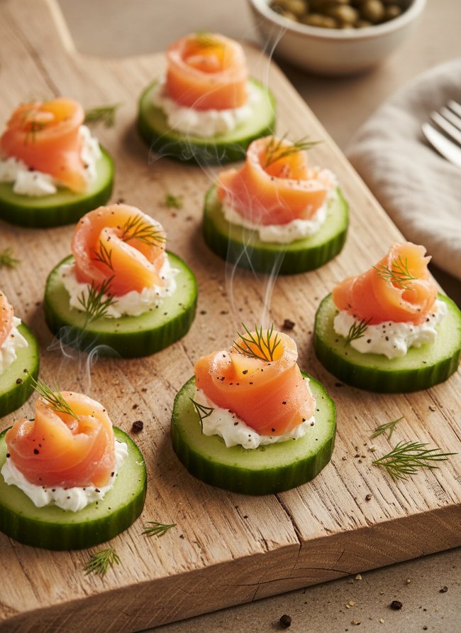 Smoked Salmon Cucumber Bites