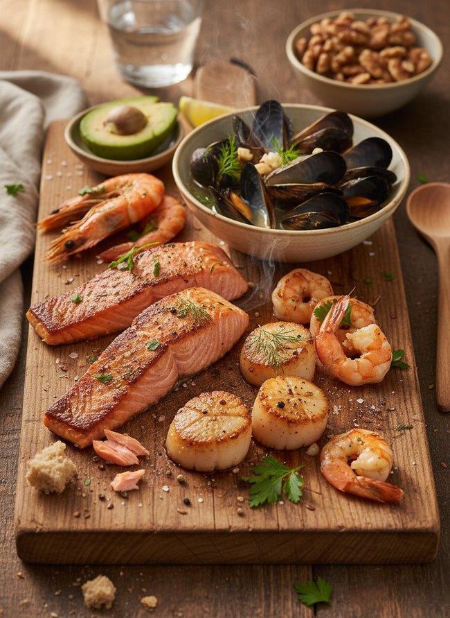 Omega-Rich Seafood Selection