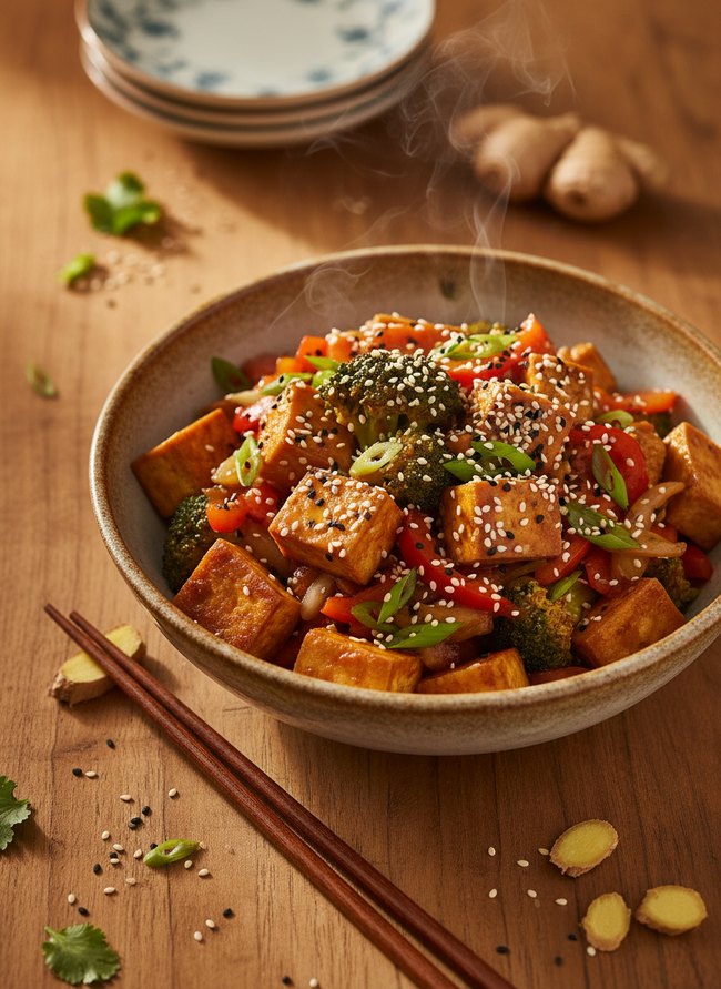 Ginger Sesame Tofu Stir-fry