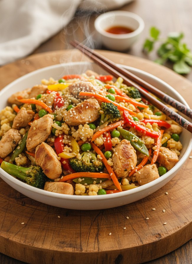 Cauliflower Rice Chicken Stir-fry