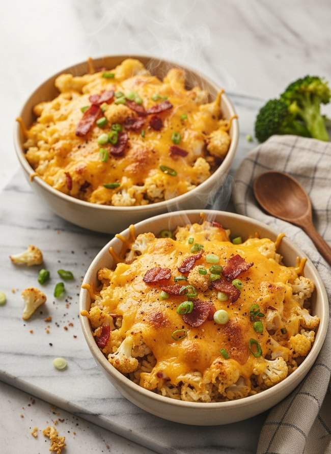 Cheesy Cauliflower Rice Bowls