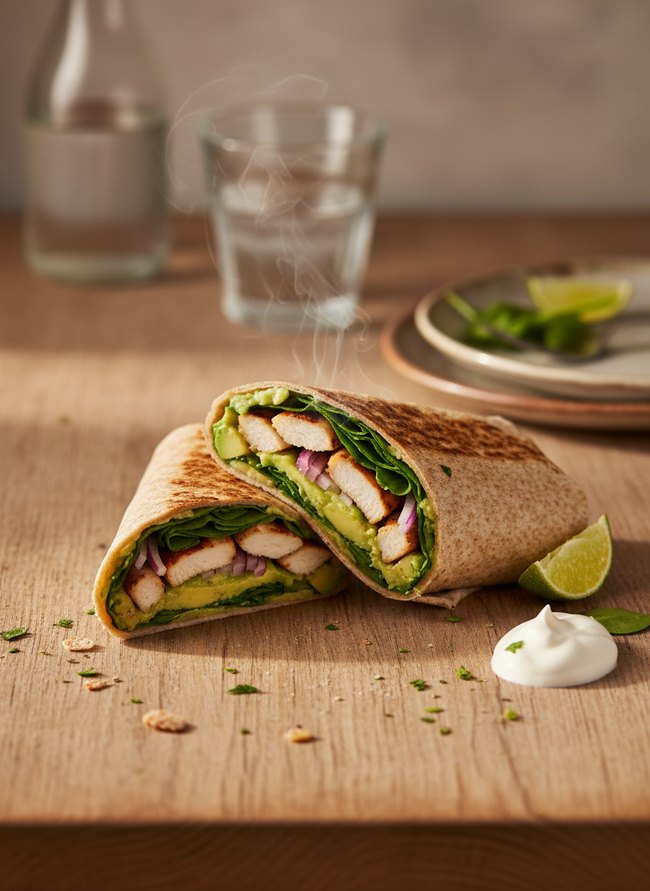 Simple Chicken Avocado Wrap