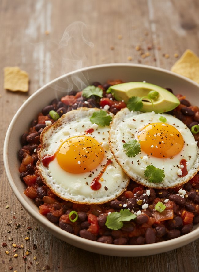 Spicy Black Bean Huevos