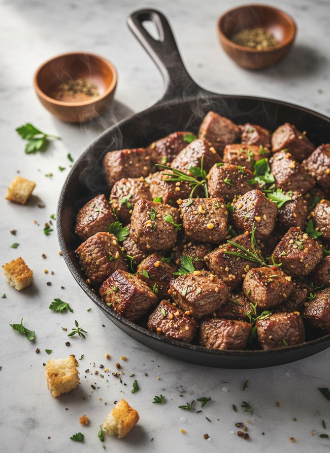 Garlic Herb Steak Bites