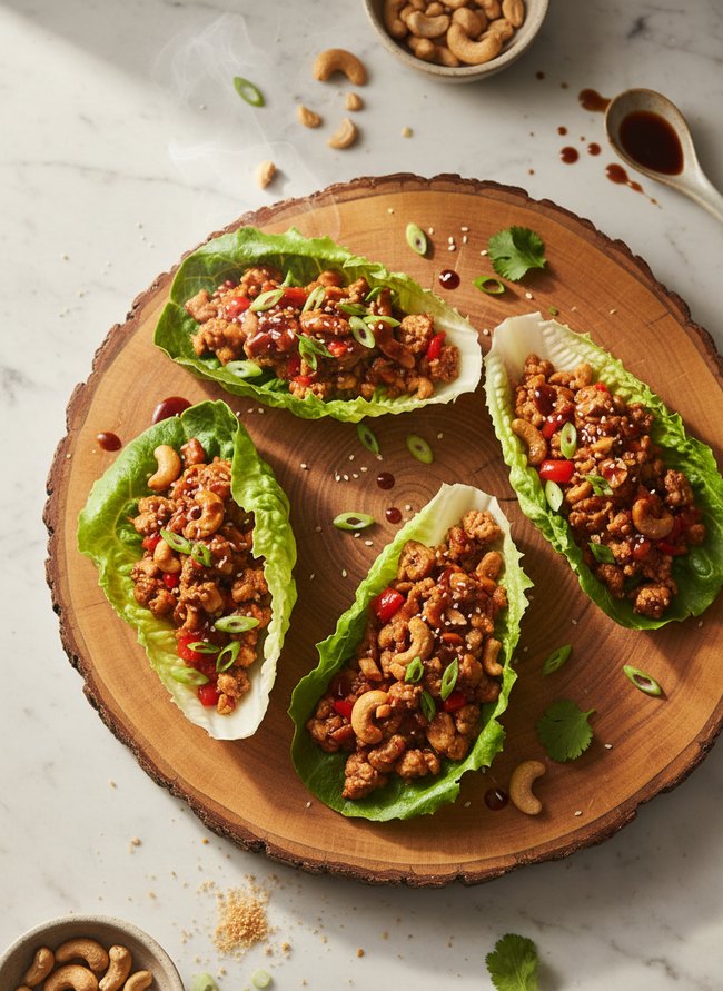Cashew Chicken Lettuce Wraps